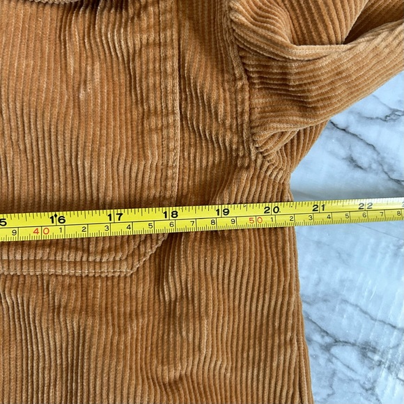 7 for all mankind women’s size medium mustard corduroy button up jacket shacket - Picture 9 of 9